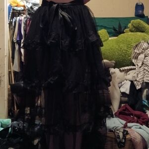 Elegant Black Layered Skirt
